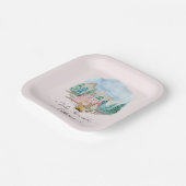 Rustikale Waldtiere Hirschbärenblütendusche Pappteller (Gewinkelt)