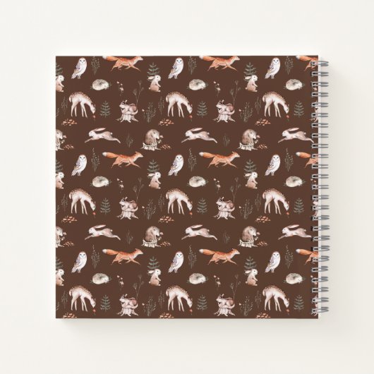 Rustikale Waldtiere im ersten Jahr nicht Notizblock (Rückseite)