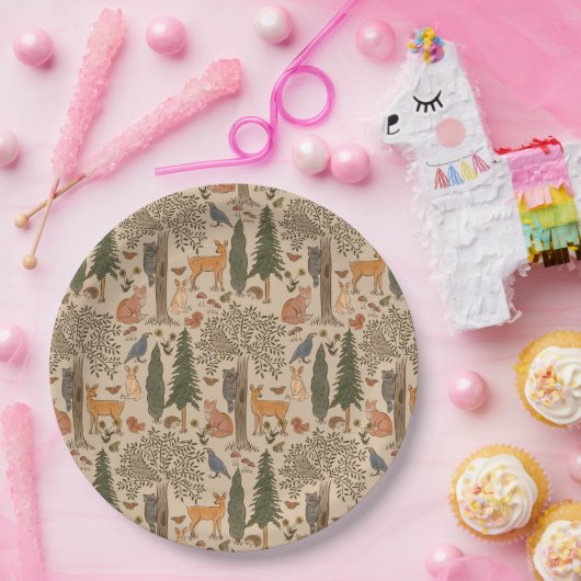 Rustikale Waldtiere Junge Dusche Pappteller (Party)