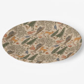 Rustikale Waldtiere Junge Dusche Pappteller (Schrägansicht)