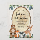 Rustikale Waldtiere Jungen Geburtstagsparty Einladung (Vorne/Hinten)