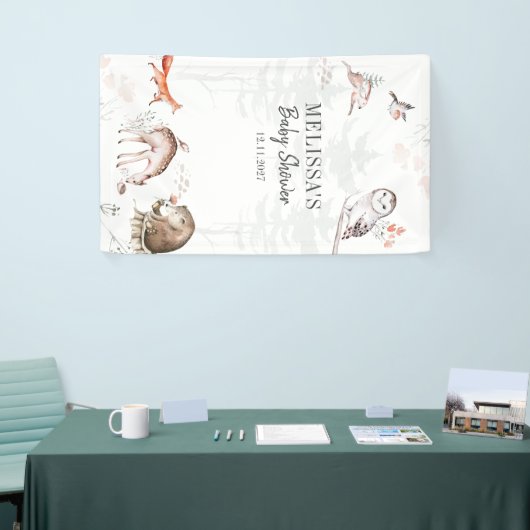 Rustikale Waldtiere Kinderdusche Banner (Messeveranstaltung)