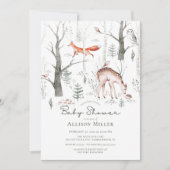 Rustikale Waldtiere Kinderdusche Einladung (Vorderseite)