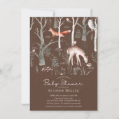 Rustikale Waldtiere Kinderdusche Einladung (Vorderseite)