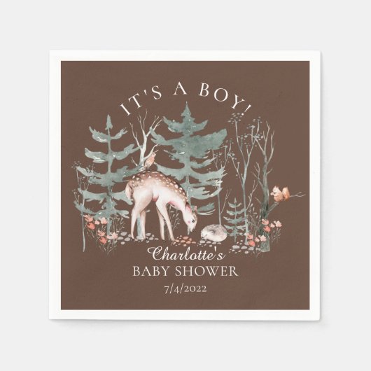 Rustikale Waldtiere Kinderdusche Serviette (Vorderseite)