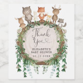 Rustikale Waldtiere Kindergärten Weinetikett (Einzelnes Label)