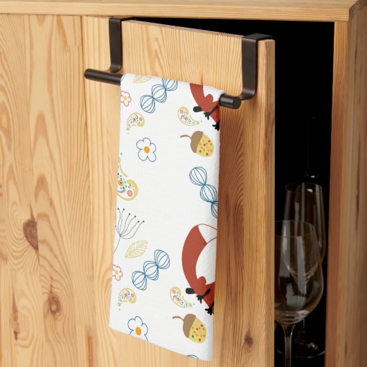 Rustikale Waldtiere Muster Küchentuch (Drittel gefaltet)