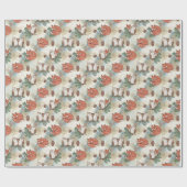 Rustikale Waldtiere Nahtloses Muster Geschenkpapier (Flach)