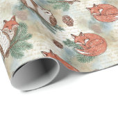 Rustikale Waldtiere Nahtloses Muster Geschenkpapier (Rolleneckpunkt)