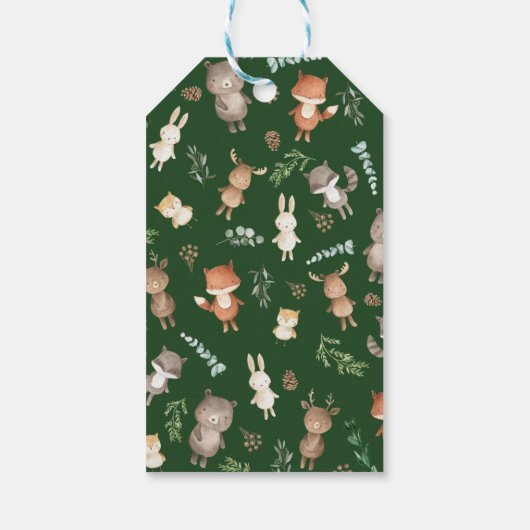 Rustikale Waldtiere Tiere Kinderduschfavoriten Geschenkanhänger (Rückseite)