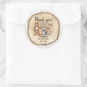 Rustikale Waldtiere Waldfreunde Geburtstag Runder Aufkleber (Tasche)