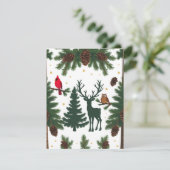 Rustikale Waldtiere Weihnachtsferien Feiertagskarte (Stehend Vorderseite)