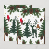 Rustikale Waldtiere Weihnachtsferien Feiertagskarte (Vorne/Hinten)
