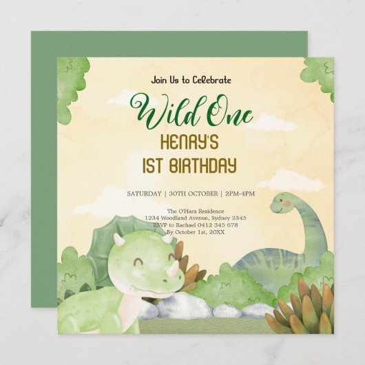 Rustikale Waldtiere Wildtiere einen Geburtstag Einladung (Vorne/Hinten)