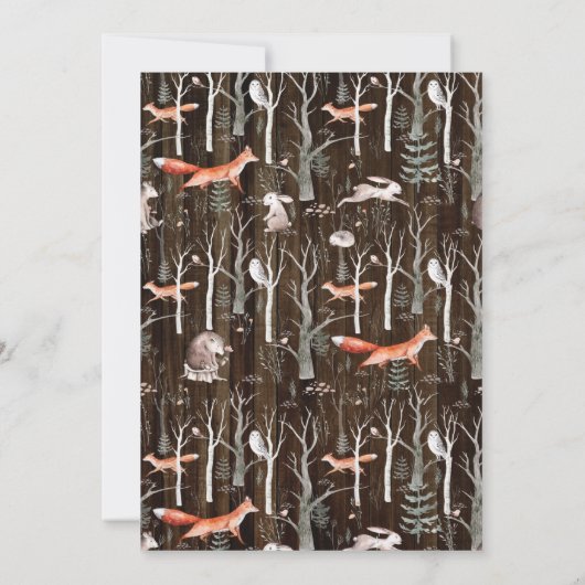 Rustikale Waldtiere Wildtiere einen Geburtstag Einladung (Rückseite)