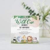 Rustikale Waldtiere Wildtiere einen Geburtstag Einladung (Stehend Vorderseite)