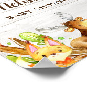 Rustikale Waldtiere willkommen Poster (Ecke)