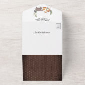 Rustikale Waldtiere Woodland Babydusche All In One Einladung (Außenbereich)