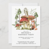 Rustikale Waldtiere zum Geburtstag Einladung (Vorderseite)