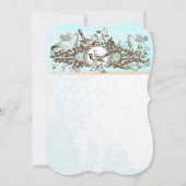 Rustikale Waldvögel Bronze-Scroll Hochzeit Einladung (Vorderseite)
