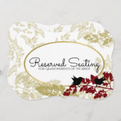 Rustikale Waldvögel Burgund und Gold vorbehalten Einladung (Vorne/Hinten)