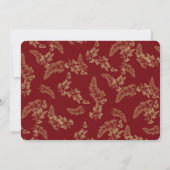 Rustikale Waldvögel Burgund und Goldhochzeit Einladung (Rückseite)