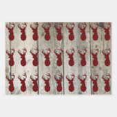 Rustikale Waldweiden mit Rotweinbrötchen Karo Geschenkpapier Set (Vorderseite 3)