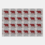 Rustikale Waldweiden mit Rotweinbrötchen Karo Geschenkpapier Set (Vorderseite)