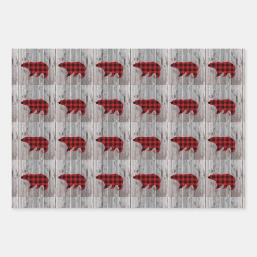 Rustikale Waldweiden mit Rotweinbrötchen Karo Geschenkpapier Set (Vorderseite)