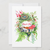 Rustikale Waldwildvögel mit Nest Baby Dusche Einladung (Rückseite)