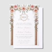 Rustikale Wappen-Blütenblume Pergament Einladungen (Versetzt)