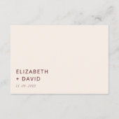 Rustikale, warme Burgund Moderne Minimalistische H Begleitkarte (Rückseite)