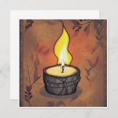 Rustikale, warme Kerzenleuchte, leere Notizkarte (Vorne/Hinten)