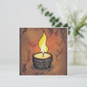 Rustikale, warme Kerzenleuchte, leere Notizkarte (Stehend Vorderseite)