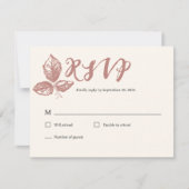 Rustikale warme Rose Whimsical Floral Wedding RSVP Karte (Vorderseite)