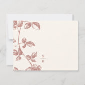 Rustikale warme Rose Whimsical Floral Wedding RSVP Karte (Rückseite)