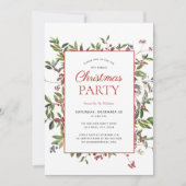 Rustikale Warme Winter Berry Feiertag Einladung (Vorderseite)