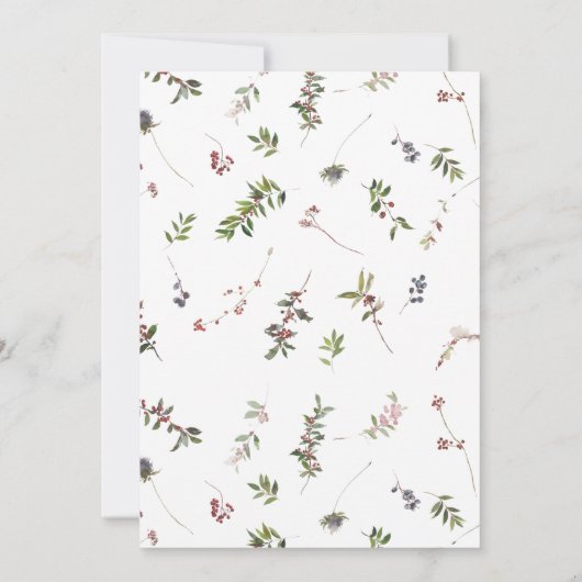 Rustikale Warme Winter Berry Feiertag Einladung (Rückseite)