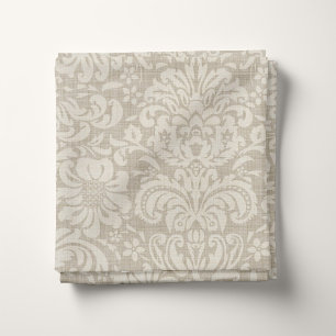 Rustikale Wäsche Beige und Taupe Damask Stoff