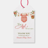 Rustikale Wäscheleine Apfel Regional Angebaut Baby Geschenkanhänger (Vorderseite)