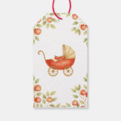 Rustikale Wäscheleine Apfel Regional Angebaut Baby Geschenkanhänger (Rückseite)