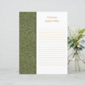 Rustikale Wäscheservice Grüne Recipe Binder Beilag (Stehend Vorderseite)