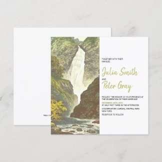Rustikale Wasserfalllandschaft Einladung Hochzeit