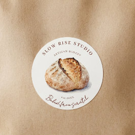 Rustikale Wasserfarb-Sauerteig-Bäckerei für handwe Runder Aufkleber