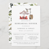 Rustikale Wasserfarbe Außenbereich Probe Abendesse Ankündigung (Vorne/Hinten)