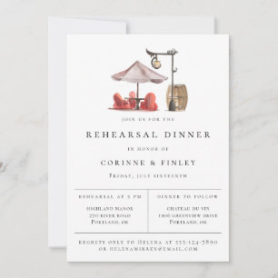 Rustikale Wasserfarbe Außenbereich Probe Abendesse Ankündigung