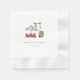 Rustikale Wasserfarbe Außenplatz Serviette