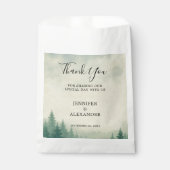 Rustikale Wasserfarbe Bäume Wald Hochzeit Danke Geschenktütchen (Vorderseite)