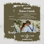 Rustikale Wasserfarbe Berg Save the Date (Vorne/Hinten)