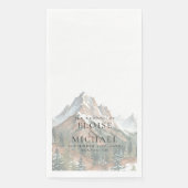 Rustikale Wasserfarbe Berglandschaft Hochzeit Serviette (Vorderseite)